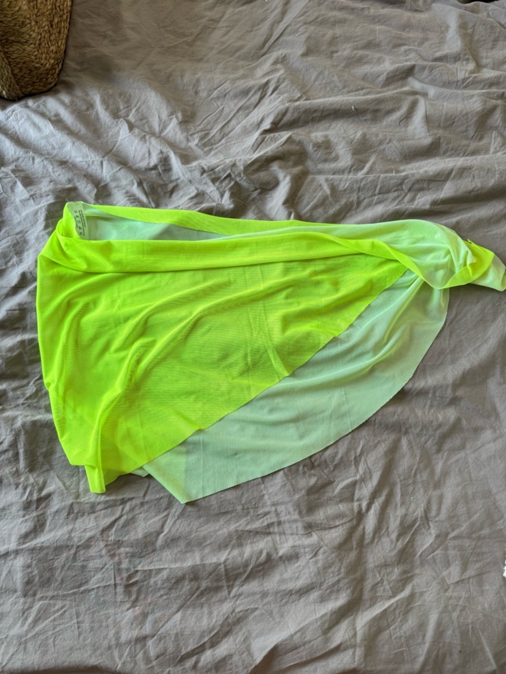 Neon Yellow Mesh Swim Cover-Up Sarong